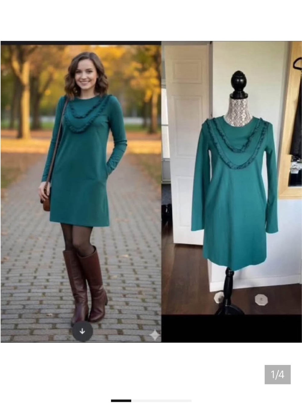 🍀 New Aritzia Sunday Best Green Shift Dress. Pockets! Small